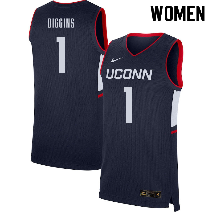 Women #1 Rahsool Diggins Uconn Huskies College Basketball Jerseys Sale-Navy